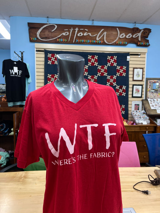 Cottonwood Tshirt Vneck (Red with White WTF)