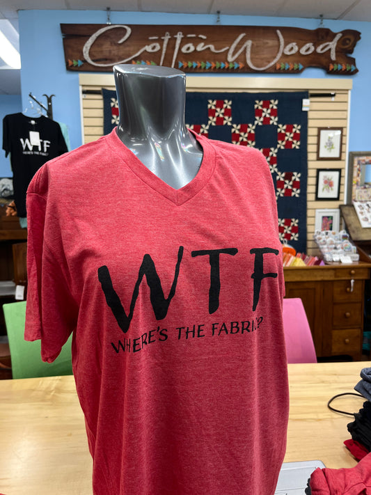 Cottonwood Tshirt Vneck (Red Heather with Black WTF)
