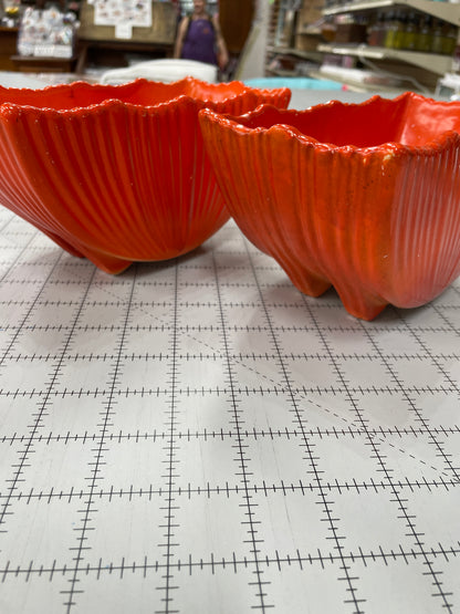 Ceramic Retro Orange Shell Shaped Containers