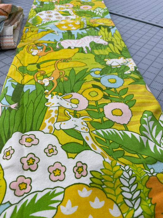 Vintage Jungle Canvas Curtain Panel 40 x 43"