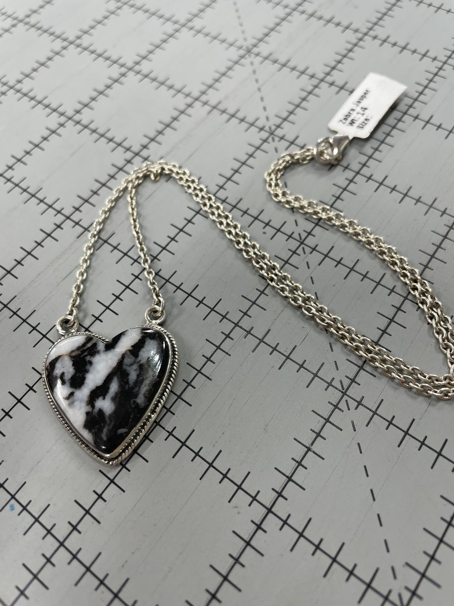 Sterling Silver Black Heart Pendant
