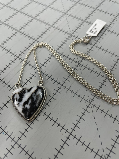 Sterling Silver Black Heart Pendant