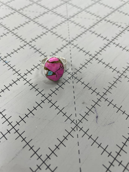 Pink Turquoise Sterling Silver Ring