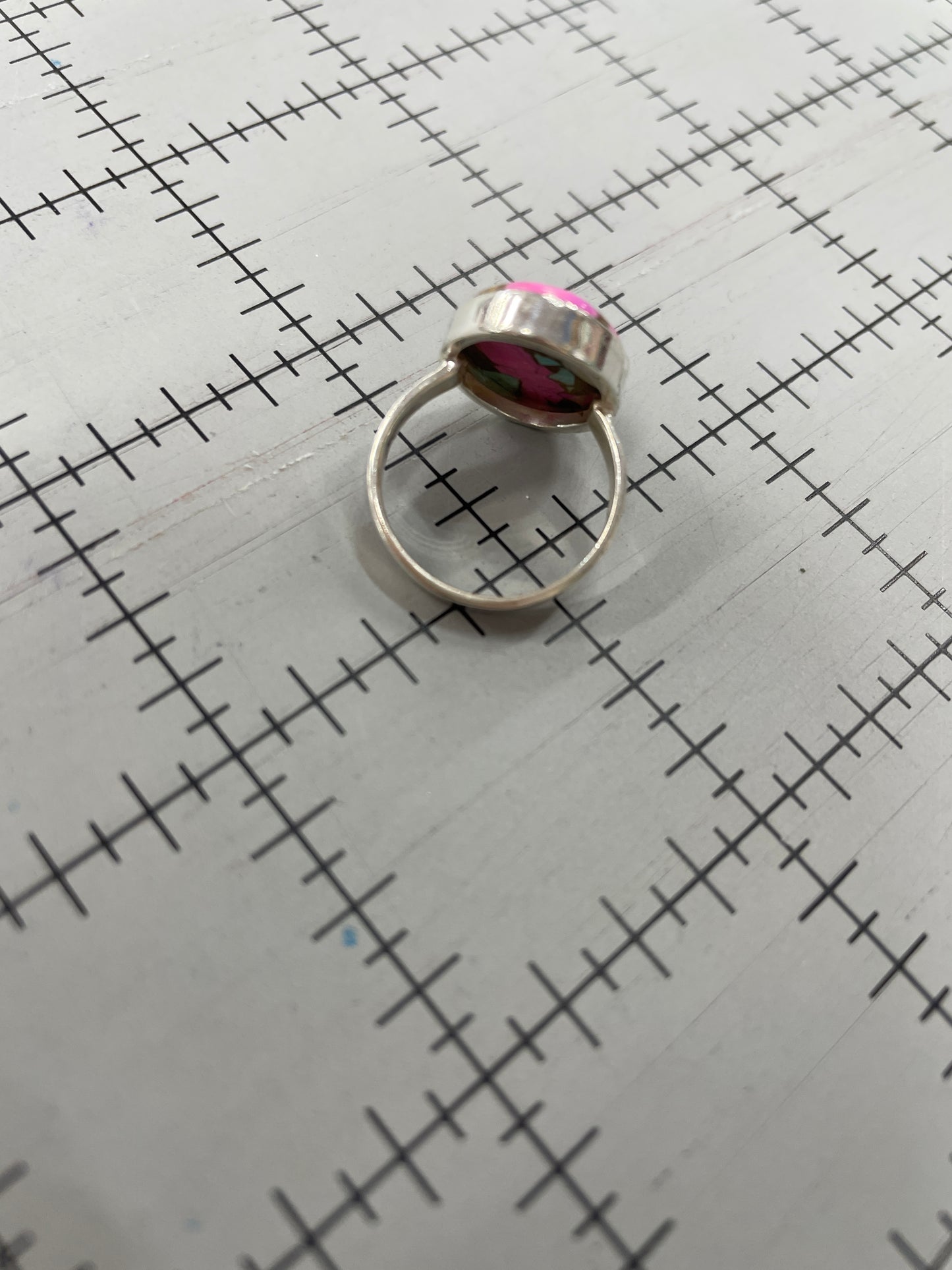 Pink Turquoise Sterling Silver Ring