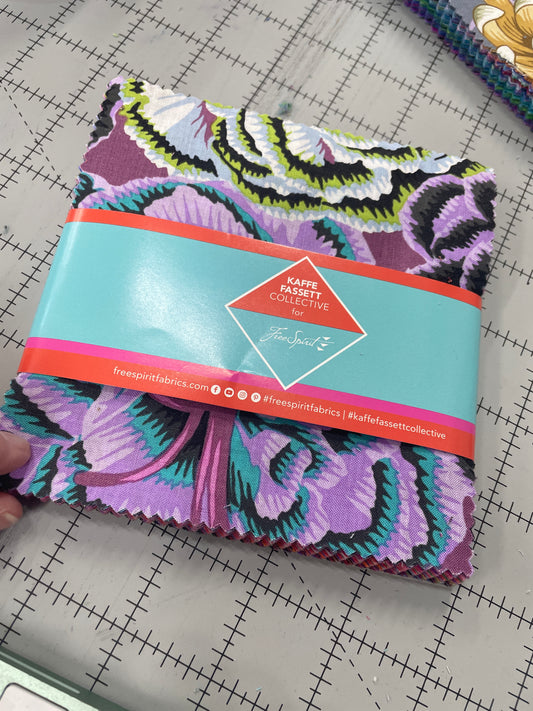 Kaffe Fassett August 2025 5" Charm Pack "Hot"