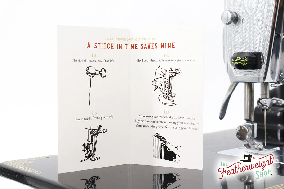 Stitch Tips Card 1 & 2 for the Singer Featherweight 221 & 222