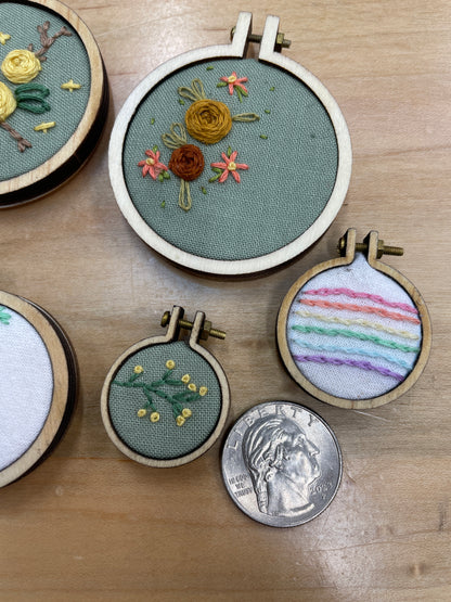 Mini Embroidery Hoop Pendants