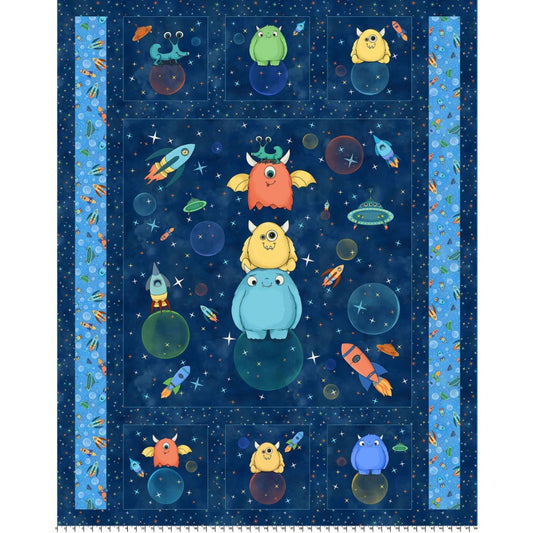 Space Monsters Minky Panel