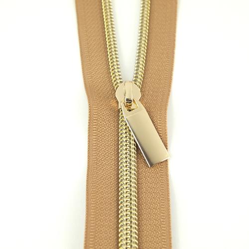 Zipper Natural/Gold 9 Pull/3yds