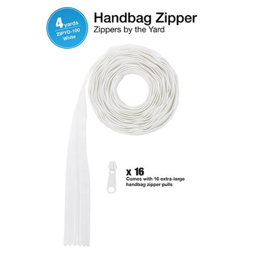 Zipper 4yds with Pulls White