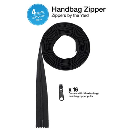 Zipper 4yds with Pulls Black