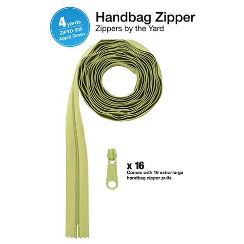 Zipper 4yds with Pulls Apple Gr