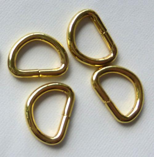 1/2 Brass D-Rings/Pk 4