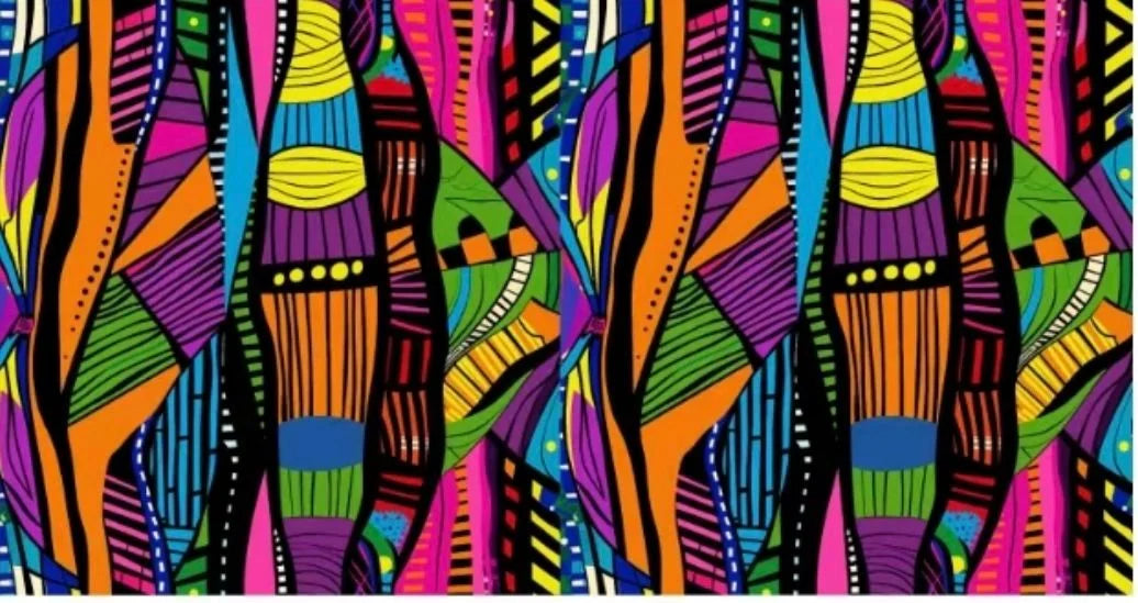 Bold Multicolor Abstract African Fabric (Brights)