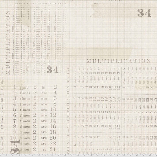 Multiplication Table-Parchment || Tim Holtz Monochrome
