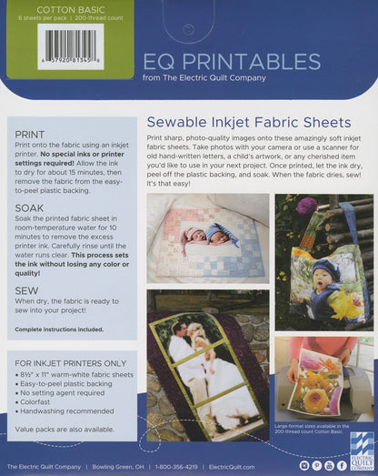 EQ Printables Inkjet Fabric Sheets