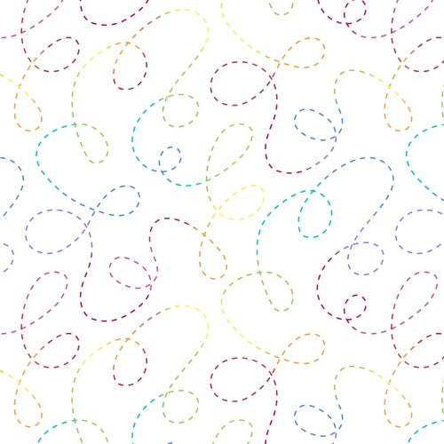 Curlicues-White/Multi