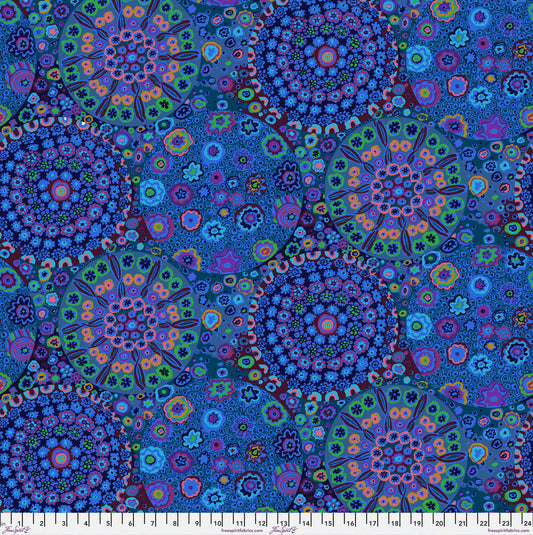 Wideback Fabric 108- Millefiore - Blue || Kaffe Quilt Backs