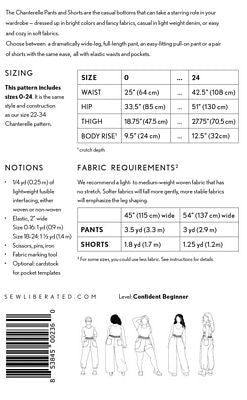 Chanterelle Pants and Shorts Sewing sz 0-24 Patt