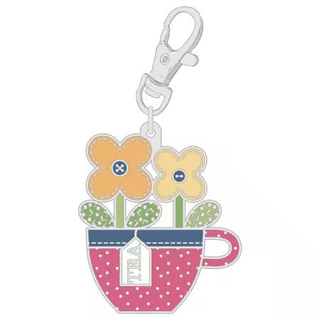 Lori Holt Home Town Enamel Charm Happy Teacup