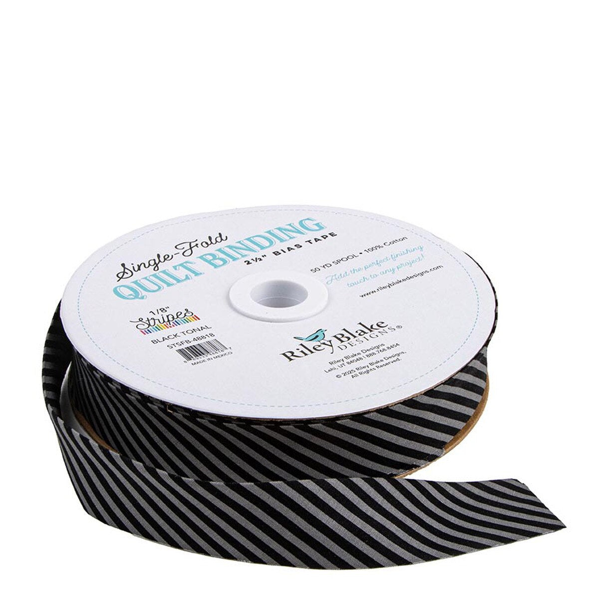 Single Fold Quilt Binding (Black Tonal)