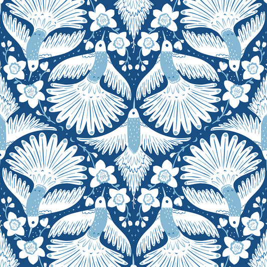 Sapphire Skies-Hummingbirds on Sapphire
