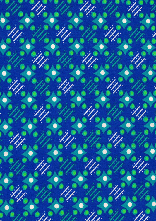 Satellite of Love-Deep Blue Cotton Poplin
