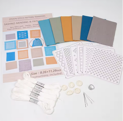 Sashiko Mending and Patchwork Kits