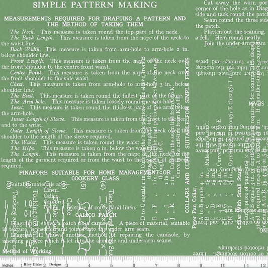 Sew Text (Green) - 108" Widebackm