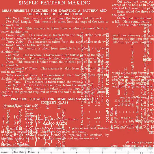 Sew Text (Red) - 108" Wideback
