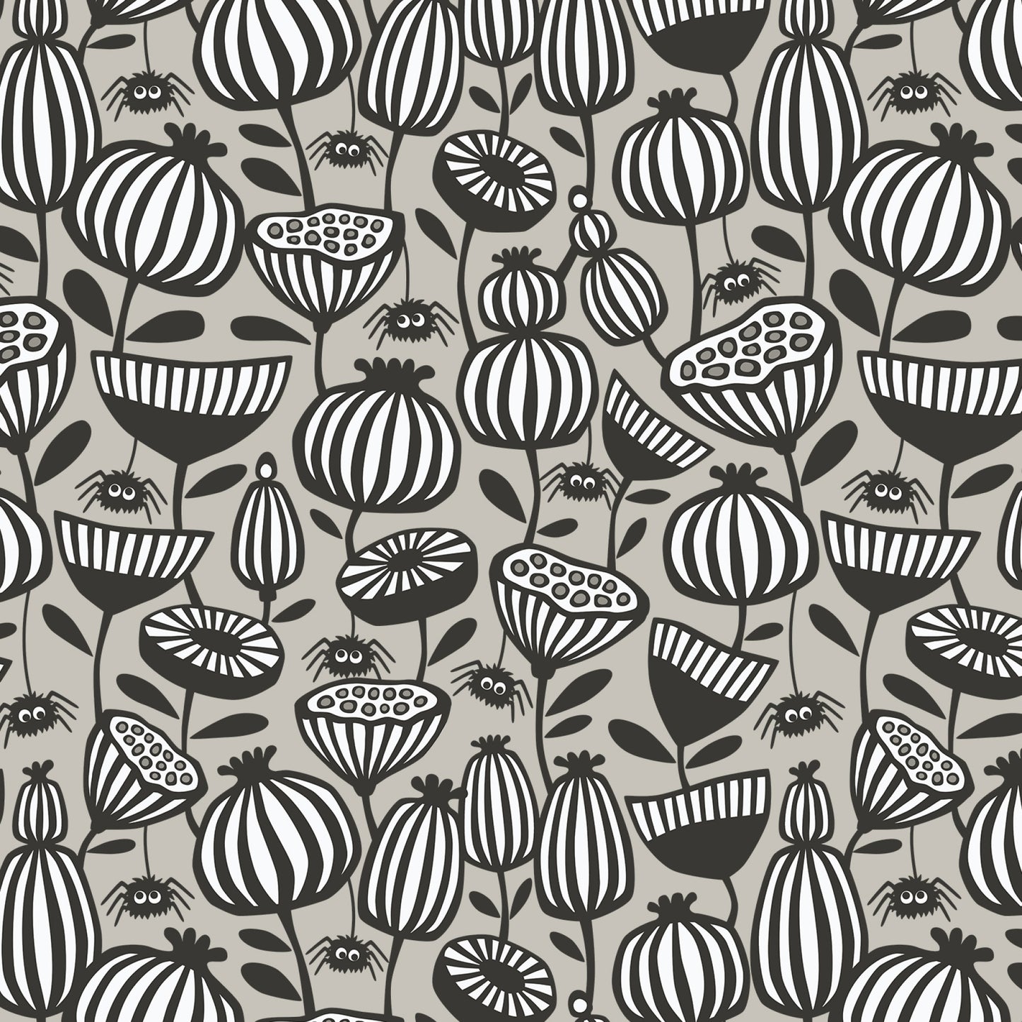 Gothic Whimsy-Spiders Garden (Gray)