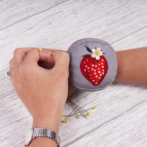 Strawberry Pincushion w/Wrist Strap