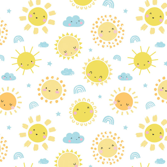 Bright Sunshiny Day Flannel (White)