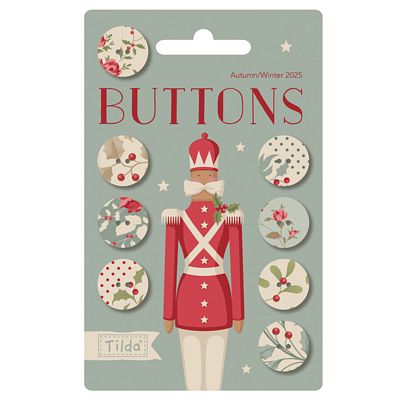 Tilda-Merry Little Christmas Buttons (0.63 in/8 pcs)