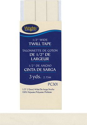 Twill Tape - 3yd, 1/2" w - Oyster