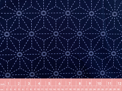 Washout Sashiko Asanoha (Navy)