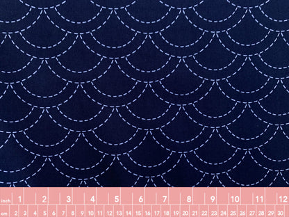 Washout Sashiko Seigaiha (Navy)