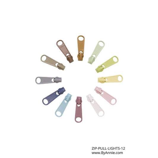 ByAnnie Zipper Pulls | 12 pulls Light Colors