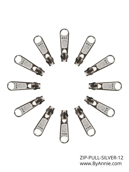 ByAnnie Zipper Pulls | 12 pulls Silver