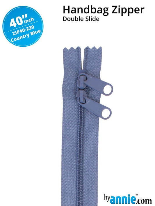 [ZIP40-220] 40" Handbag Zippers - Double Slide (Country Blue)
