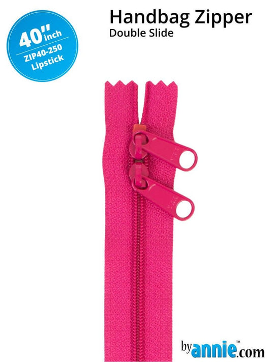 [ZIP40-250] 40" Handbag Zippers - Double Slide (Lipstick)