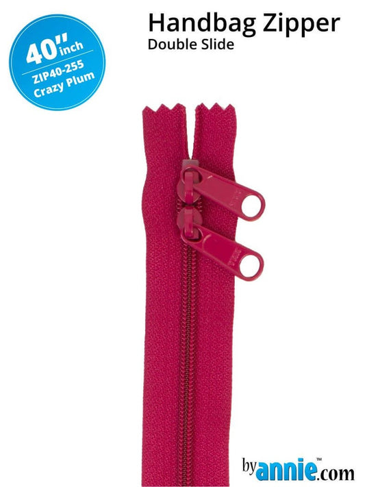 [ZIP40-255] 40" Handbag Zippers - Double Slide (Crazy Plum)