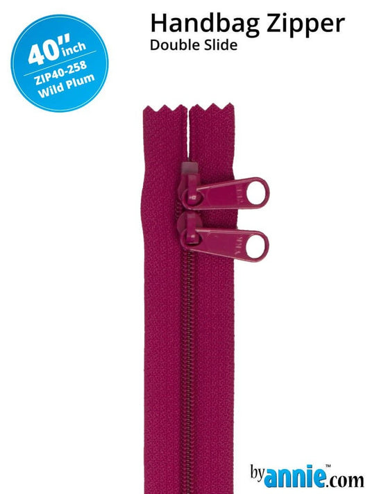 [ZIP40-258] 40" Handbag Zippers - Double Slide (Wild Plum)