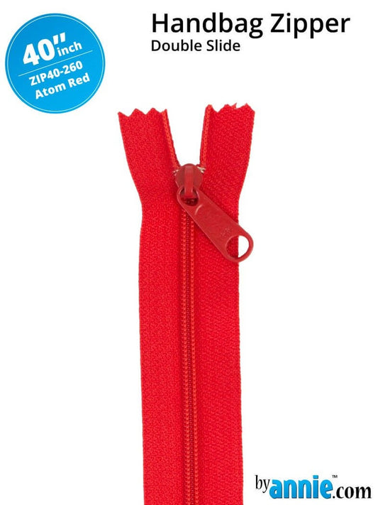 [ZIP40-260] 40" Handbag Zippers - Double Slide (Atom Red)