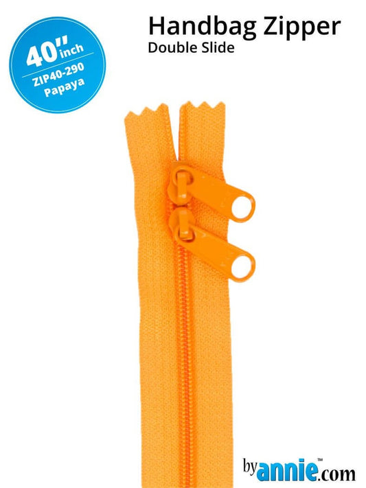 [ZIP40-290] 40" Handbag Zippers - Double Slide (Papaya)