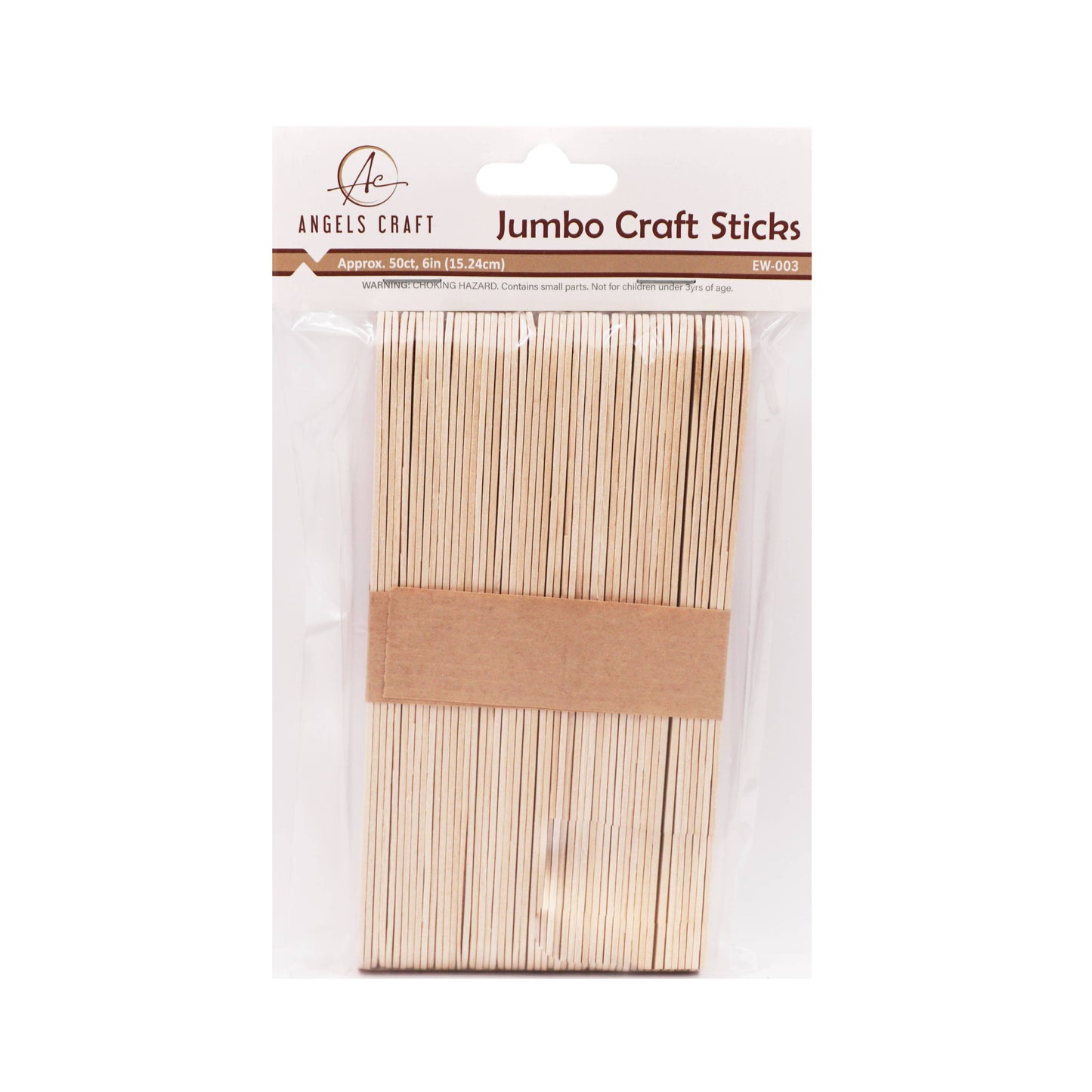 50-Count Jumbo Craft Sticks (6-Inch) – 2 Colors