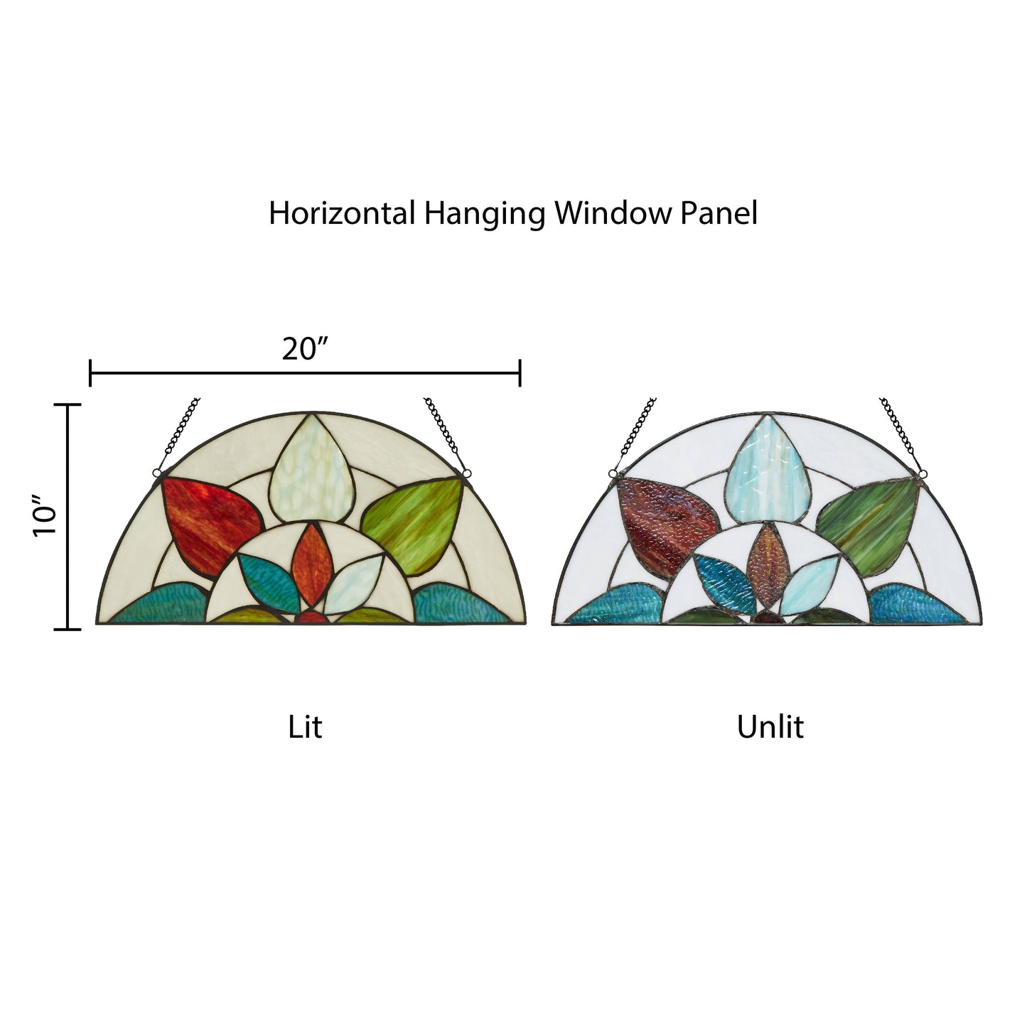Geometric Floral Handcrafted Stained Glass Window Panel