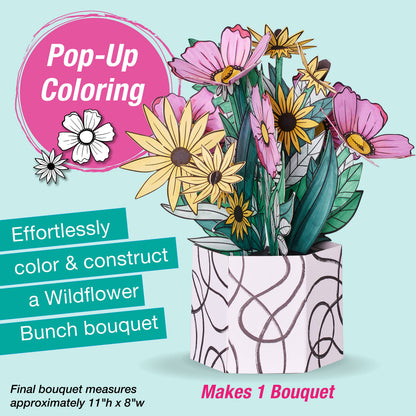 Pop Up Coloring Wildflower Bouquet - Adult Coloring Craft