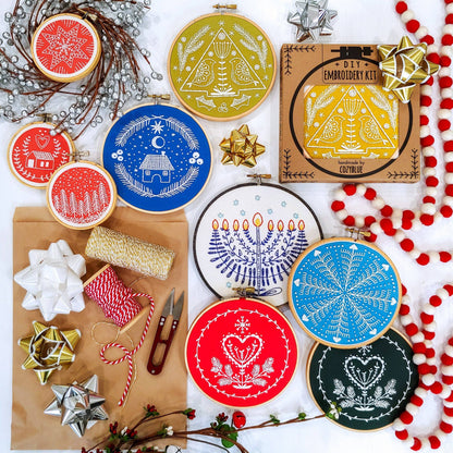 Evergreen embroidery kit