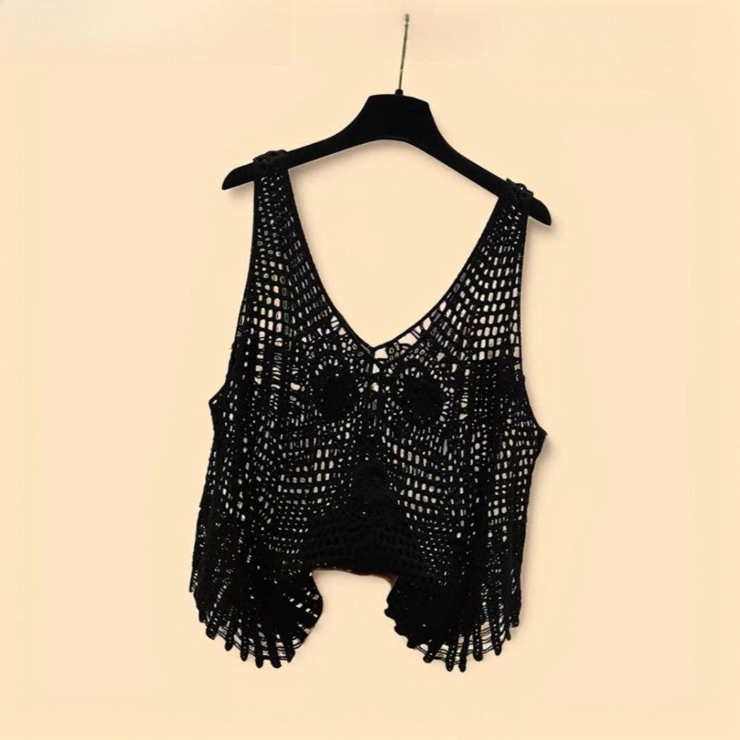 Crosa - Crochet Knit Sleeveless Tank – Breezy & Versatile